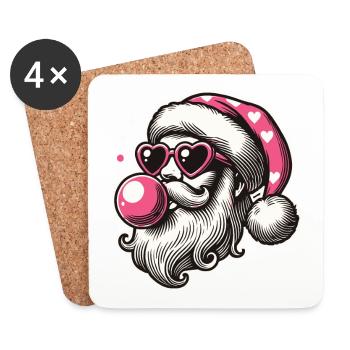 Cool Sigma Santa Christmas Joy - Coasters (set of 4) - white - Front