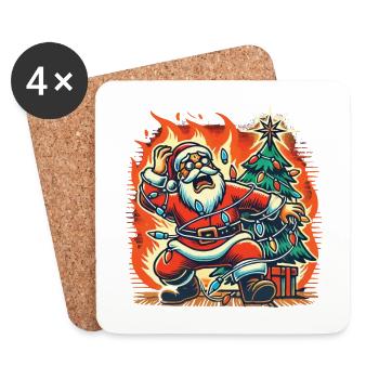 Electric shock Santa Claus disaster - Coasters (set of 4) - white - Front