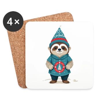 Gnome de paresseux confortable Gnome Gnome - Dessous de verre (lot de 4) - blanc - Devant