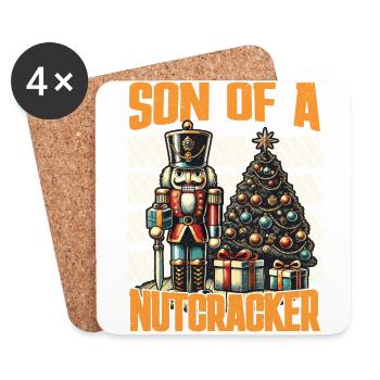 Fils d’un Casse-Noisette Humour de Noël - Dessous de verre (lot de 4) - blanc - Devant