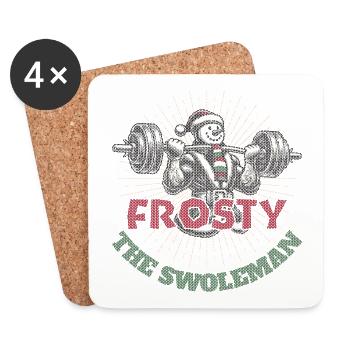 Frosty The Strong Snowman Fitness Humor - Coasters (set of 4) - white - Front