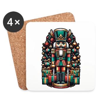 Sohn Eines Nussknackers Weihnachtsmotiv - Untersetzer (4er-Set) - Weiß - Vorne