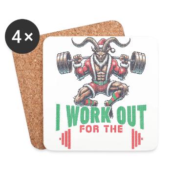 Krampus Fitness pour les enfants coquins - Dessous de verre (lot de 4) - blanc - Devant