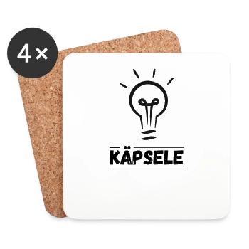 Käpsele - Clever Genie Schwaben Schwäbisch Dialekt - Untersetzer (4er-Set) - Weiß - Vorne
