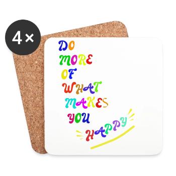 Do more of what makes you happy - Untersetzer (4er-Set) - Weiß - Vorne