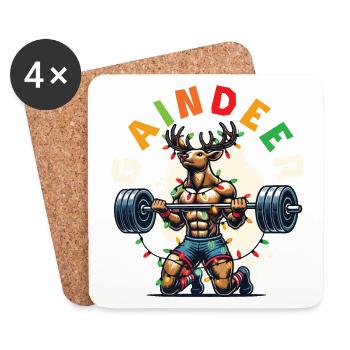 Gaindeer Christmas Fitness Reindeer Saying - Coasters (set of 4) - white - Front