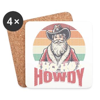 Christmas Western Santa Ho Ho Howdy - Coasters (set of 4) - white - Front