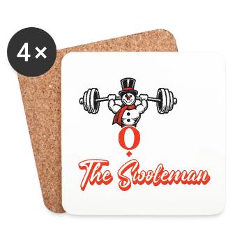 Frosty le swoleman Noël Fitness Humour - Dessous de verre (lot de 4) - blanc - Devant