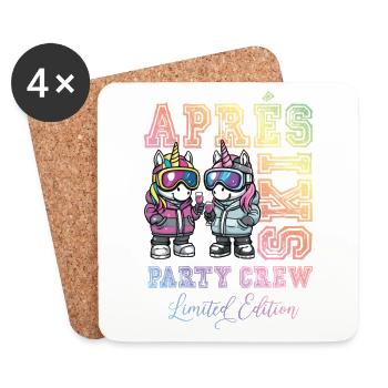 Après-ski Unicorn Party Team - Dessous de verre (lot de 4) - blanc - Devant