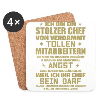 Un patron fier d’excellents employés - Dessous de verre (lot de 4) - blanc - Devant