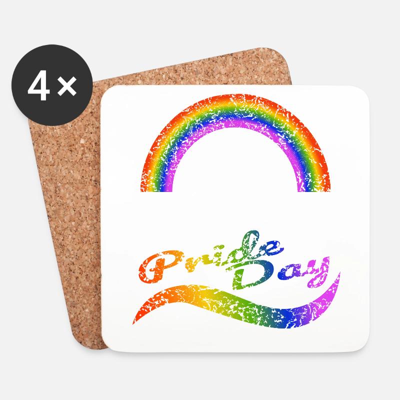 Pride Day Hannover LGBTQ+ CSD Gay Queer Liebe - Untersetzer (4er-Set) - Weiß