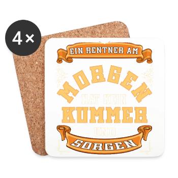Rentner Ruhestand Spruch Geschenk Alter Mann Humor - Untersetzer (4er-Set) - Weiß - Vorne