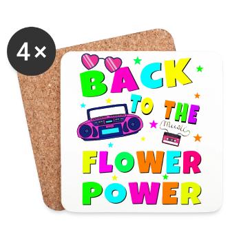 Retro Party 80s 70s 90s Music Festival Gift - Coasters (set of 4) - white - Front