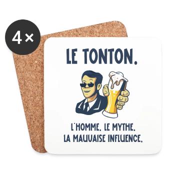 le tonton - Dessous de verre (lot de 4) - blanc - Devant