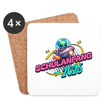 Schulanfang 2025 Erstklässler Schule Kind - Untersetzer (4er-Set) - Weiß - Vorne