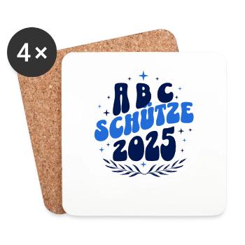 Schulanfang 2025 Erstklässler Schule Kind - Untersetzer (4er-Set) - Weiß - Vorne