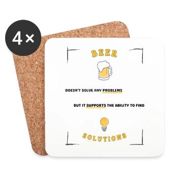 Fun gift for all beer lovers - Coasters (set of 4) - white - Front