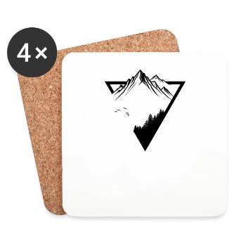 Mountain Peak Triangle - Coasters (set of 4) - white - Front