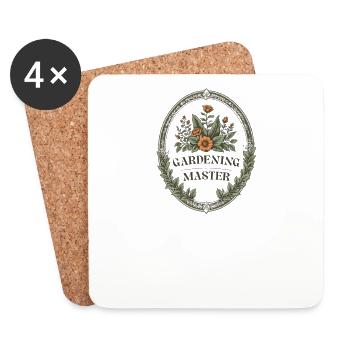 Emblème du maître du jardinage - Dessous de verre (lot de 4) - blanc - Devant
