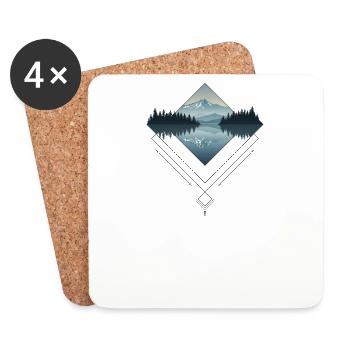 Mountain Lake Diamond Geometrie - Untersetzer (4er-Set) - Weiß - Vorne