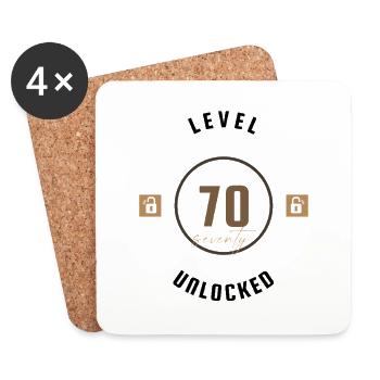 70th Birthday Level seventy unlocked, gift - Coasters (set of 4) - white - Front