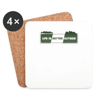 Life is Better Outside Nature Frame - Coasters (set of 4) - white - Front
