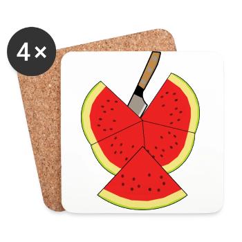 Melon Fruit Summertime Fruit - Coasters (set of 4) - white - Front