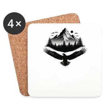 Majesté de la montagne de l’Aigle - Dessous de verre (lot de 4) - blanc - Devant