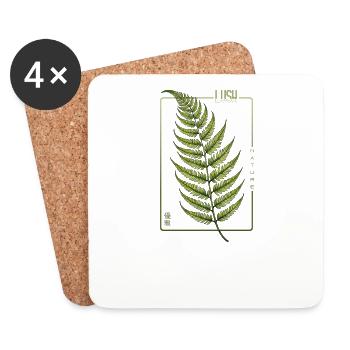 Üppige Natur Farn Eleganz - Untersetzer (4er-Set) - Weiß - Vorne