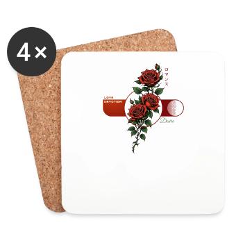 Romantic Rose Desire - Coasters (set of 4) - white - Front