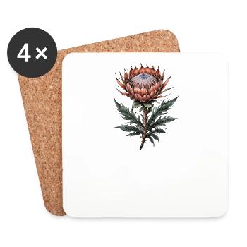 Protea Bloom Elegance - Coasters (set of 4) - white - Front
