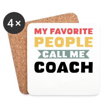 Meine Lieblingsleute nennen mich Coach - Untersetzer (4er-Set) - Weiß - Vorne