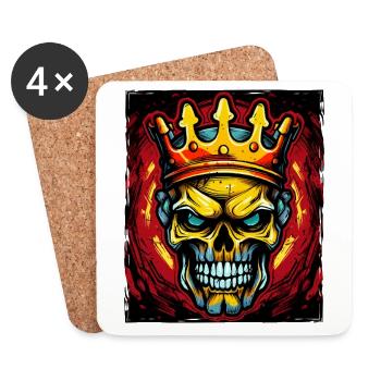 Skull King Crown - Coasters (set of 4) - white - Front