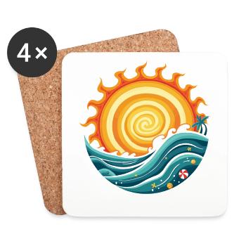 Chemise Soleil & Vacances – Summer Vibes Design - Dessous de verre (lot de 4) - blanc - Devant