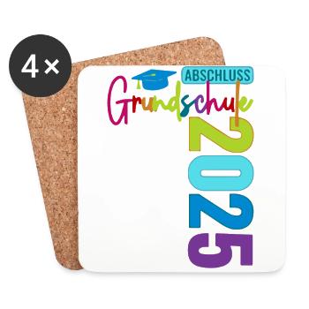 Kita Abgänger 2025 Schulstart Grundschule - Untersetzer (4er-Set) - Weiß - Vorne