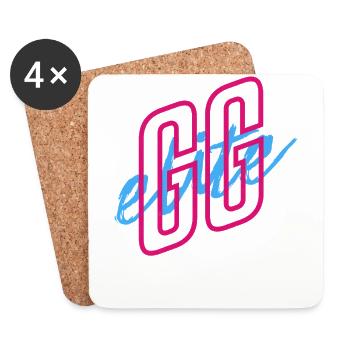 GGElite Scripted Vibe Logo - Coasters (set of 4) - white - Front