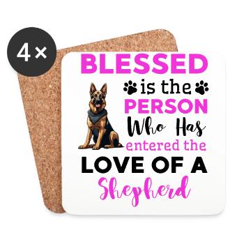 German Shepherd Dear Dog Owners - Coasters (set of 4) - white - Front