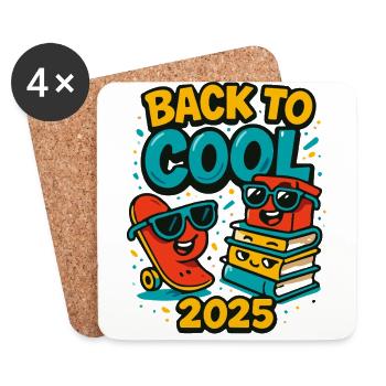 Schule 2025 Einschulung Grundschule - Untersetzer (4er-Set) - Weiß - Vorne