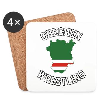 Chechen Wrestling - Untersetzer (4er-Set) - Weiß - Vorne