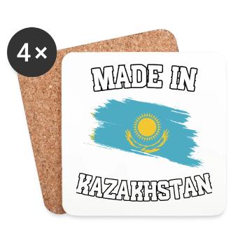 Made in Kasazkhstan - Coasters (set of 4) - white - Front