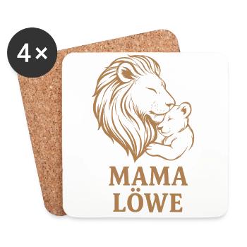 Löwe Mama Kind Eltern Liebe Design Shirt - Untersetzer (4er-Set) - Weiß - Vorne