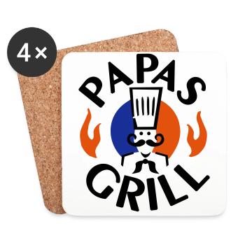Papa's Grill - 3farb - Coasters (set of 4) - white - Front