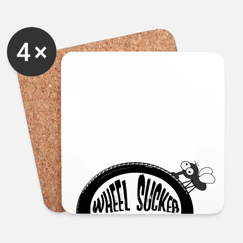 Wheel Sucker offizielles Merch - Untersetzer (4er-Set) - Weiß