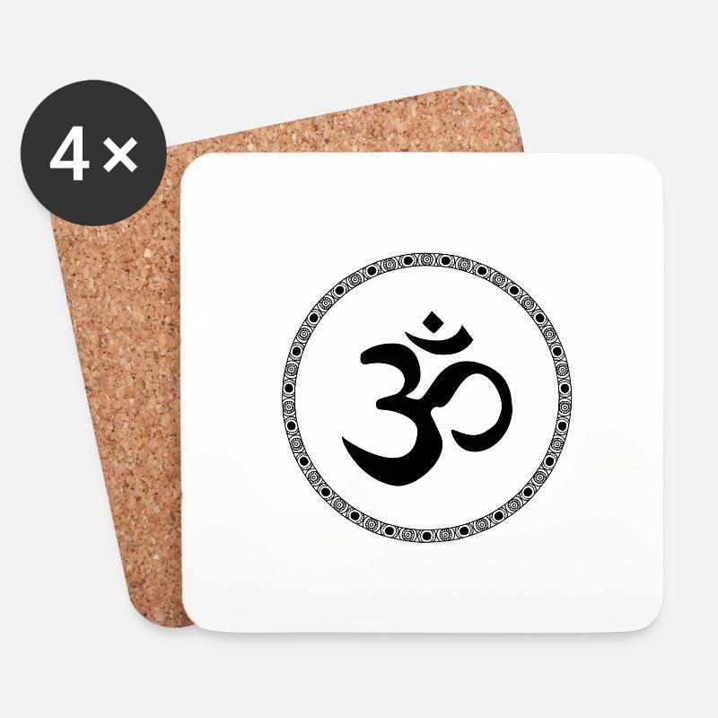 Mandala Yoga OM Design als Yoga Outfit - Untersetzer (4er-Set) - Weiß