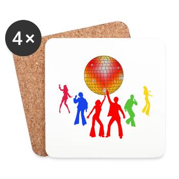 Disco old times beautiful memories gift idea - Coasters (set of 4) - white - Front