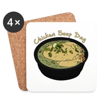 Chicken Suppe Hühnersupper tolle Geschenkidee - Untersetzer (4er-Set) - Weiß - Vorne