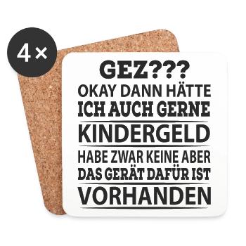 lustige sprüche kinder vater gez geschenk shirt - Untersetzer (4er-Set) - Weiß - Vorne