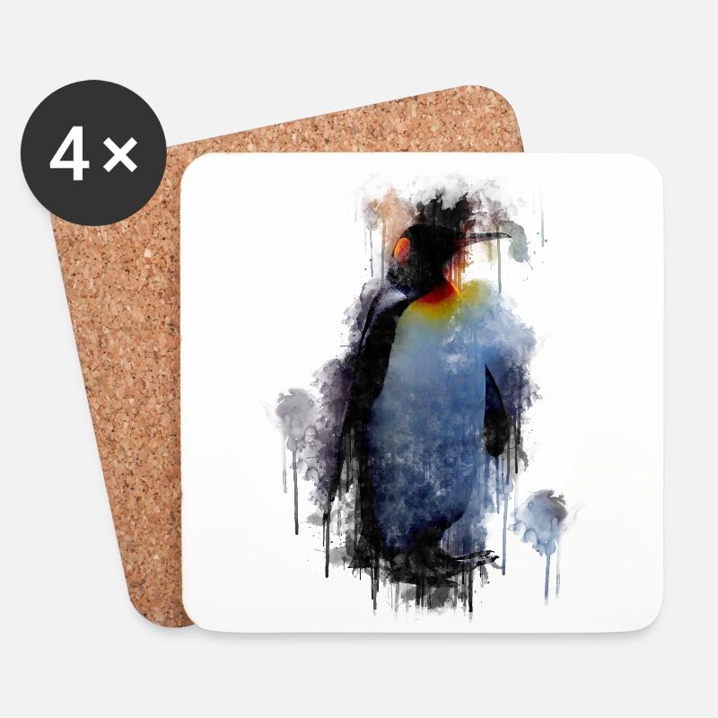 Pinguin eisvogel geschenk shirt - Untersetzer (4er-Set) - Weiß
