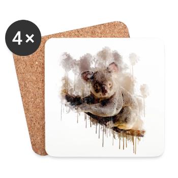 Koala bär australien geschenk shirt - Untersetzer (4er-Set) - Weiß - Vorne