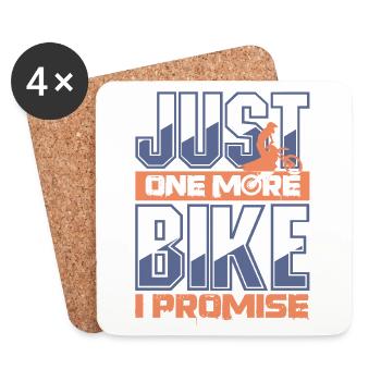 only one more motorcycle promised more shirt - Coasters (set of 4) - white - Front